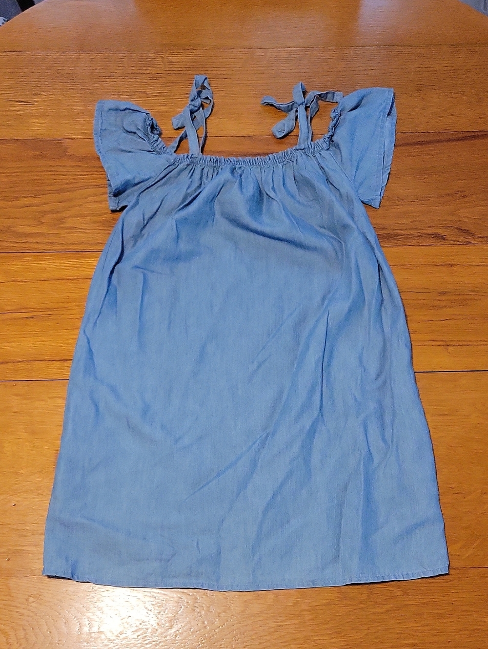 Aeropostale Chambray Blue Tie-Shoulder Mini Dress